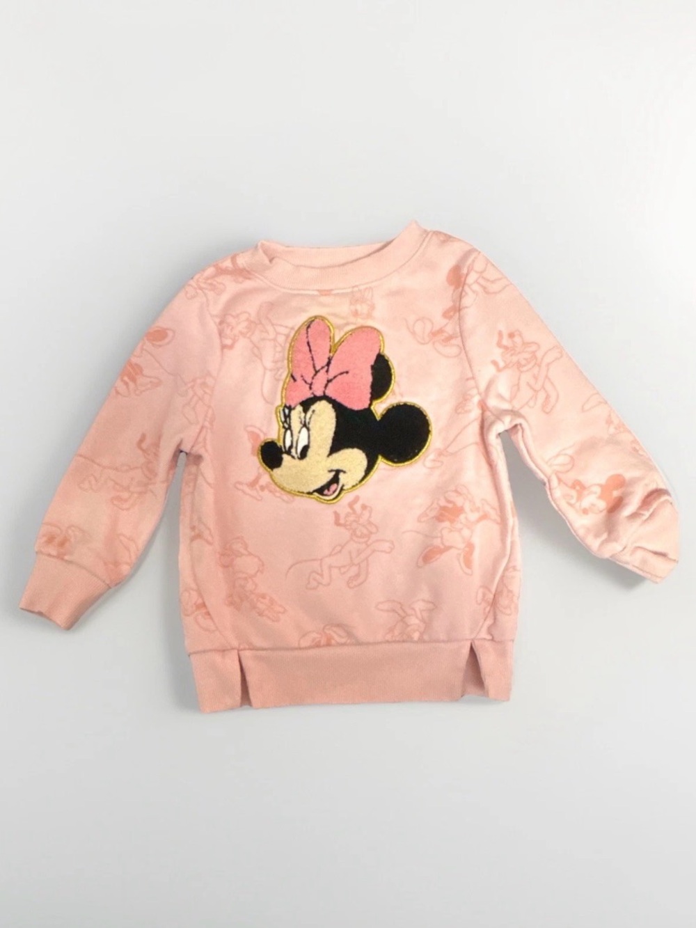 Disney Pink Minnie Mouse Embroidered Pullover Sweatshirt